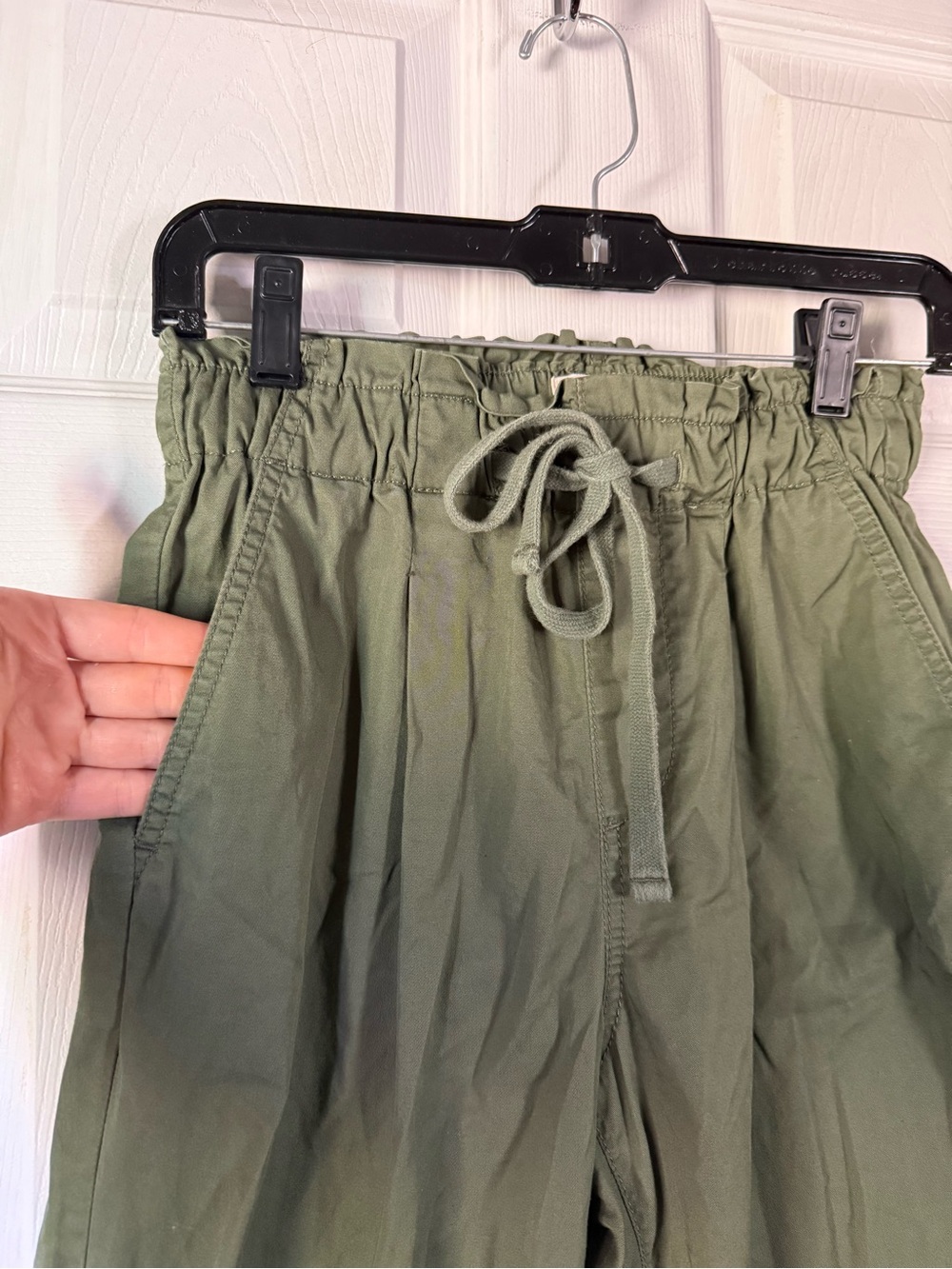 Olive Green Drawstring Pants - Picture 2 of 4